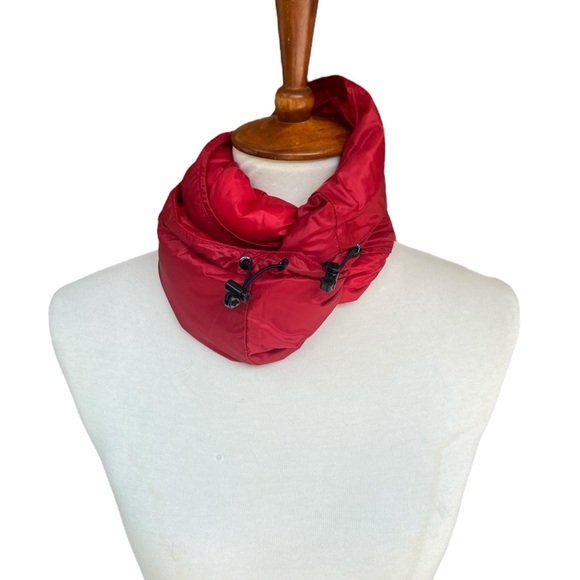 Moncler Accessories - Moncler Down Filled Red Nylon Infiniti Scarf Wrap Scarf Red Winter Luxury